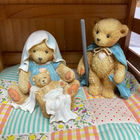 Vintage Enesco Cherished Teddies Nativity 5 Piece Set Complete Christmas NIB HTF - Picture 4 of 13